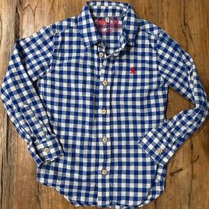 Joules Blue and White Gingham Button Down Shirt